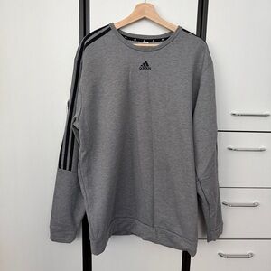 Adidas Heather Gray Crewneck with Black Logo